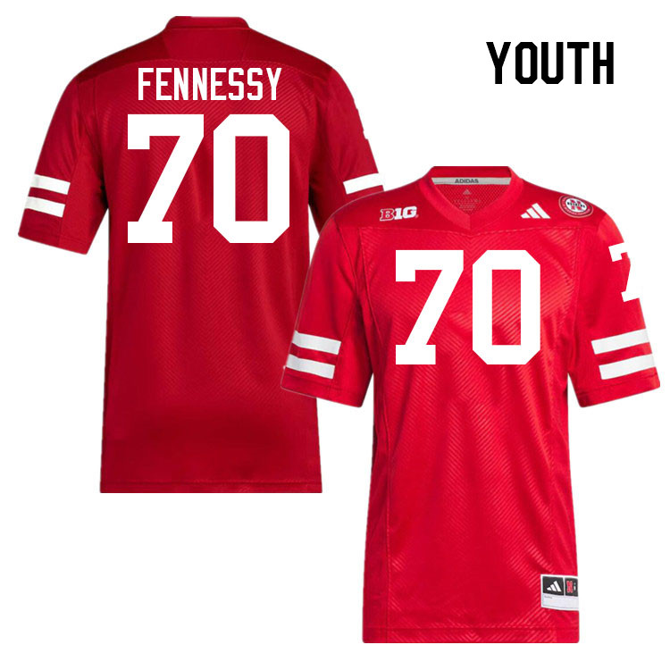 Youth #70 Nolan Fennessy Nebraska Cornhuskers College Football Jerseys Stitched Sale-Scarlet